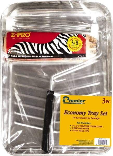 Premier Paint Roller - 3/8" Nap, Wall Paint Roller Set - 10" Wide, Steel Frame, Includes Paint Tray, Roller Cover & Frame - Apex Tool & Supply