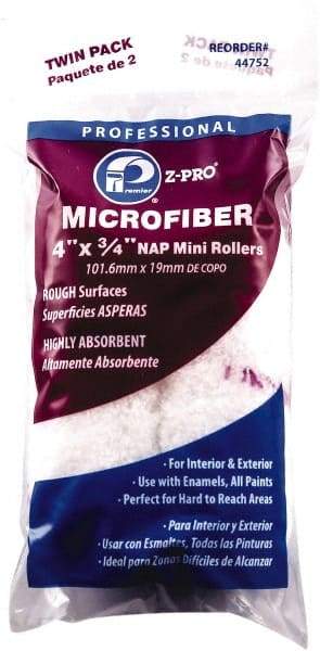 Premier Paint Roller - 3/4" Nap, 4" Wide Paint Mini Roller Covers - Rough Texture, Microfiber - Apex Tool & Supply