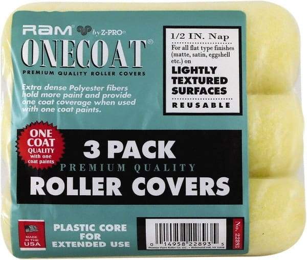 Premier Paint Roller - 1/2" Nap, 9" Wide Paint Mini Roller Covers - Semi-Rough Texture, Polyester - Apex Tool & Supply