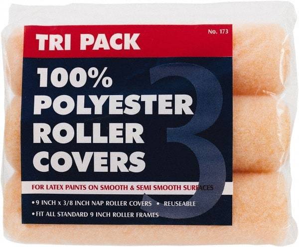 Premier Paint Roller - 3/8" Nap, 9" Wide Paint Roller Cover - Smooth Texture, Polyester - Apex Tool & Supply