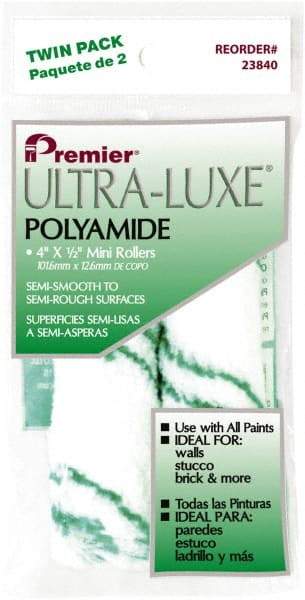 Premier Paint Roller - 1/2" Nap, 4" Wide Paint Mini Roller Covers - Semi-Rough Texture, Polyomide - Apex Tool & Supply