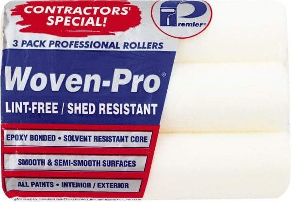 Premier Paint Roller - 3/8" Nap, 9" Wide Paint Roller Cover - Semi-Smooth Texture, Woven & Polyester - Apex Tool & Supply