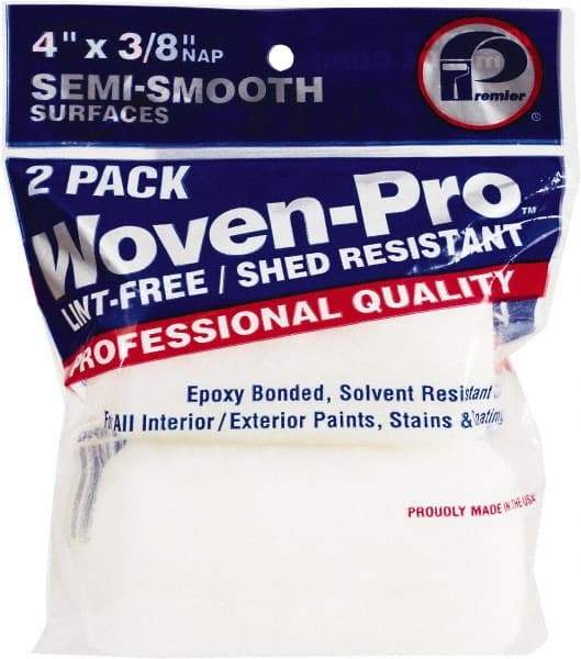 Premier Paint Roller - 3/8" Nap, 4" Wide Paint Roller Cover - Semi-Smooth Texture, Woven & Polyester - Apex Tool & Supply