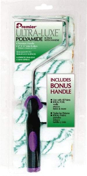 Premier Paint Roller - 10" Long, 3/8" Nap, Mini Roller Cover Combo - 4" Wide, Plastic Frame, Includes Roller Cover & Frame - Apex Tool & Supply