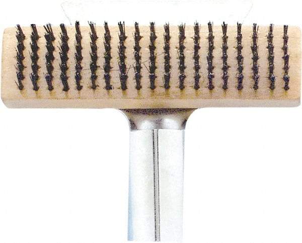 Premier Paint Roller - Steel Surface Preparation Wire Brush - 1" Bristle Length, 2-1/2" Wide, 6" OAL, Wood Block, Straight Wood Handle - Apex Tool & Supply
