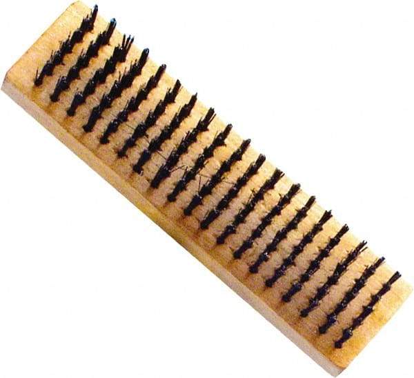 Premier Paint Roller - Steel Surface Preparation Wire Brush - 1" Bristle Length, 2-1/2" Wide, 6" OAL, Wood Block, Straight Wood Handle - Apex Tool & Supply