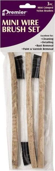Premier Paint Roller - 3 Piece Nylon Surface Preparation Wire Brush - 8" OAL, Wood Handle - Apex Tool & Supply