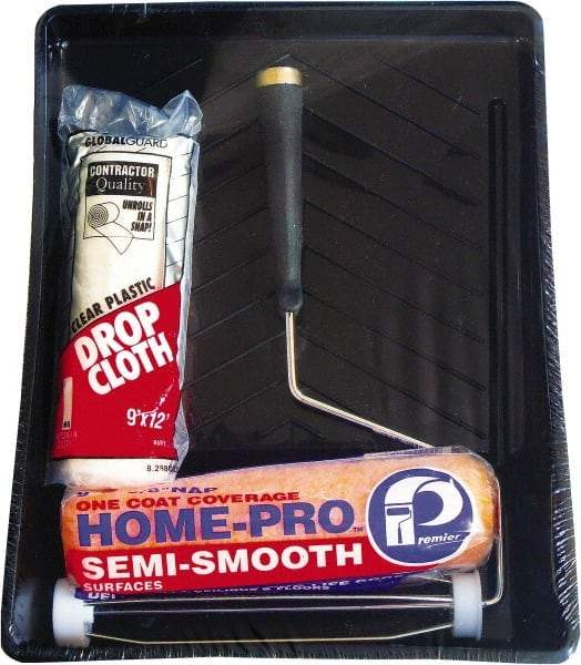 Premier Paint Roller - 3/8" Nap, Wall Paint Roller Kit - Plastic Frame, Includes Paint Tray, Roller Cover & Frame - Apex Tool & Supply