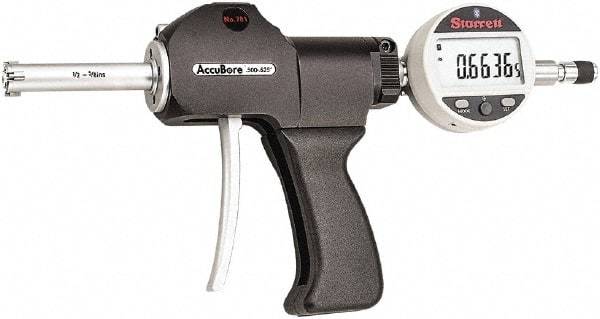 Starrett - Electronic Bore Gages Type: Pistol Grip Electronic Bore Gage Minimum Measurement (Decimal Inch): 0.5000 - Apex Tool & Supply