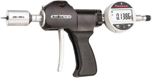 Starrett - Electronic Bore Gages Type: Pistol Grip Electronic Bore Gage Minimum Measurement (Decimal Inch): 0.0800 - Apex Tool & Supply