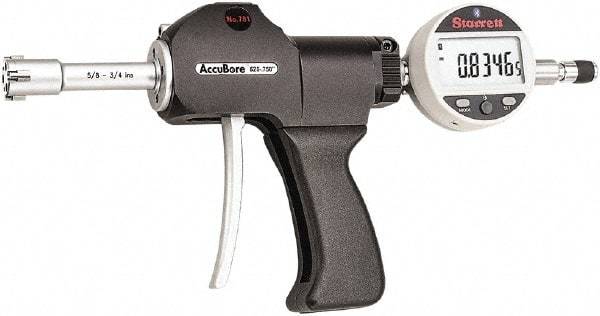 Starrett - Electronic Bore Gages Type: Pistol Grip Electronic Bore Gage Minimum Measurement (Decimal Inch): 0.6250 - Apex Tool & Supply