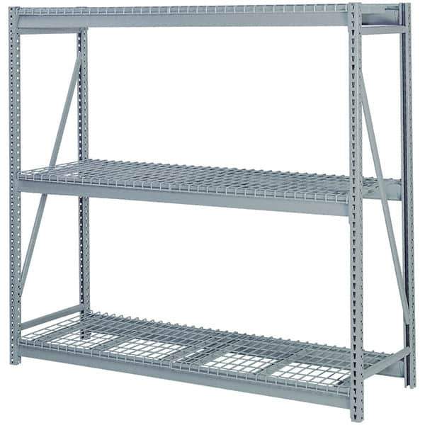 Lyon - 4 Shelf Starter Waterfall Wire Steel Shelving - 10,000 Lb Capacity, 72" Wide x 96" High x 36" Deep, Dove Gray - Apex Tool & Supply