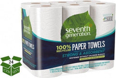 Seventh Generation - Perforated Roll of 2 Ply White Paper Towels - 11" Wide, No Added Dyes or Fragrances, 100% Recycled - Apex Tool & Supply