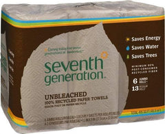 Seventh Generation - Perforated Roll of 2 Ply Brown Paper Towels - 11" Wide, No Added Dyes or Fragrances, Unbleached, 100% Recycled - Apex Tool & Supply