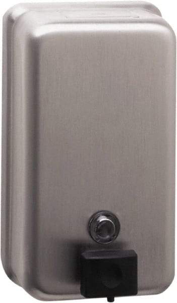 Bobrick - 40 oz Liquid Hand Soap Dispenser - Stainless Steel, Wall Mounted, Silver - Apex Tool & Supply