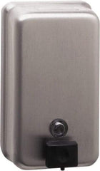 Bobrick - 40 oz Liquid Hand Soap Dispenser - Stainless Steel, Wall Mounted, Silver - Apex Tool & Supply