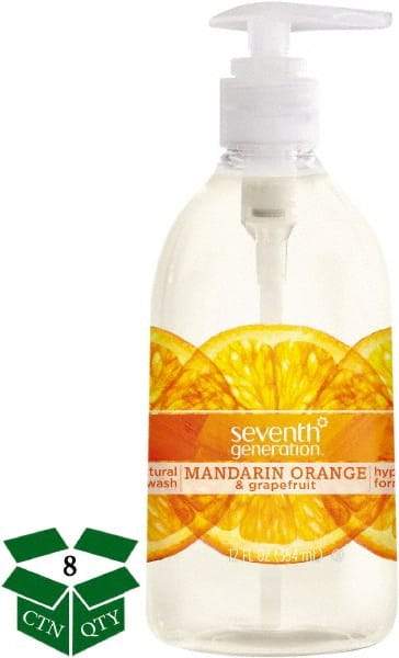 Seventh Generation - 12 oz Pump Bottle Liquid Soap - Clear, Mandarin Orange & Grapefruit Scent - Apex Tool & Supply