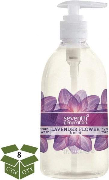 Seventh Generation - 12 oz Pump Bottle Liquid Soap - Clear, Lavender Flower & Mint Scent - Apex Tool & Supply