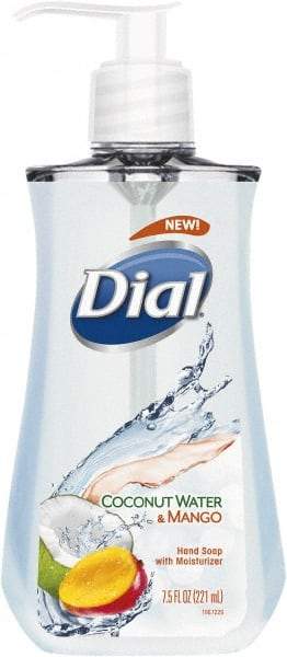 Dial - 7.5 oz Pump Bottle Liquid Soap - Clear, Coconut Water & Mango Scent - Apex Tool & Supply