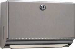 Bobrick - Manual, Stainless Steel Paper Towel Dispenser - 7.06" High x 10-3/4" Wide x 4" Deep, 200 C-Fold or 275 Multi-Fold, Silver - Apex Tool & Supply
