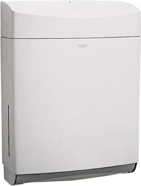Bobrick - Manual, Plastic Paper Towel Dispenser - 15-1/4" High x 11-1/2" Wide x 4-3/4" Deep, 400 C-Fold or 525 Multi-Fold, Gray - Apex Tool & Supply