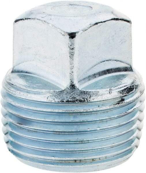 Parker - 1 Male Thread, Steel Industrial Pipe Square Head Plug - MNPTF, 5,500 psi - Apex Tool & Supply
