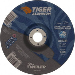 Weiler - 7" 24 Grit Aluminum Oxide/Silicon Carbide Blend Cutoff Wheel - 1/4" Thick, 7/8" Arbor, 8,500 Max RPM, Use with Angle Grinders - Apex Tool & Supply