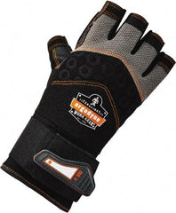 Ergodyne - Size 2XL (11) Polyester Blend Work Gloves - Palm Coated, Hook & Loop Cuff, Half Fingered, Black, Paired - Apex Tool & Supply