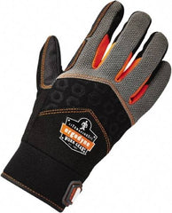 Ergodyne - Size 2XL (11) Polyester Blend Work Gloves - Palm & Fingers Coated, Hook & Loop Cuff, Full Fingered, Black, Paired - Apex Tool & Supply