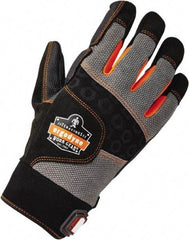 Ergodyne - Size S (7) Polyester Blend Work Gloves - Palm & Fingers Coated, Hook & Loop Cuff, Full Fingered, Black, Paired - Apex Tool & Supply