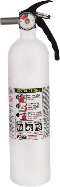 Kidde - 2.5 Lb, 1A:10-B:C Rated, Dry Chemical Fire Extinguisher - 3-1/4" Diam x 13-3/4" High, 100 psi, 12' Discharge in 12 sec, Seamless Aluminum Cylinder - Apex Tool & Supply
