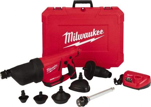 Milwaukee Tool - 12V Lithium-Ion Battery Battery Drain Cleaning Machine - For 1" to 4" Pipe - Apex Tool & Supply