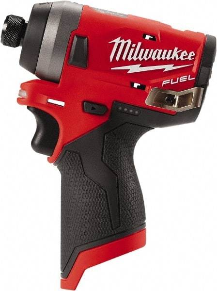 Milwaukee Tool - 1/4" Drive 12 Volt Pistol Grip Cordless Impact Wrench & Ratchet - 3,300 RPM, 0 to 4,000 BPM, 1,300 Ft/Lb Torque, Lithium-Ion Batteries Not Included - Apex Tool & Supply