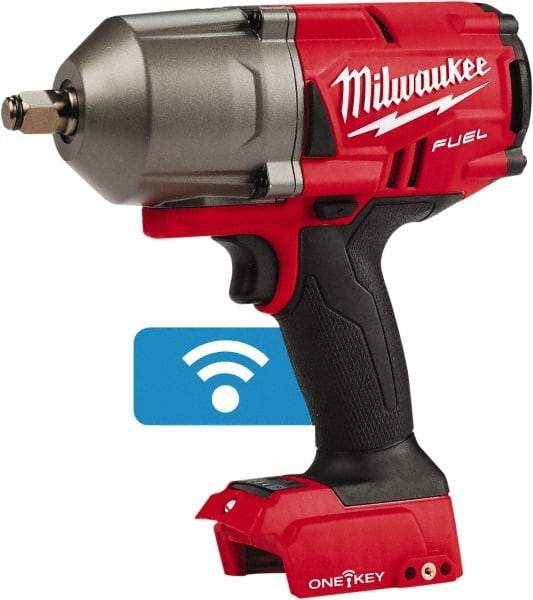 Milwaukee Tool - 1/2" Drive 18 Volt Pistol Grip Cordless Impact Wrench & Ratchet - 1,750 RPM, 0 to 2,100 BPM, 1,400 Ft/Lb Torque, Lithium-Ion Batteries Not Included - Apex Tool & Supply