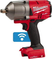 Milwaukee Tool - 1/2" Drive 18 Volt Pistol Grip Cordless Impact Wrench & Ratchet - 1,750 RPM, 0 to 2,100 BPM, 1,400 Ft/Lb Torque, Lithium-Ion Batteries Not Included - Apex Tool & Supply