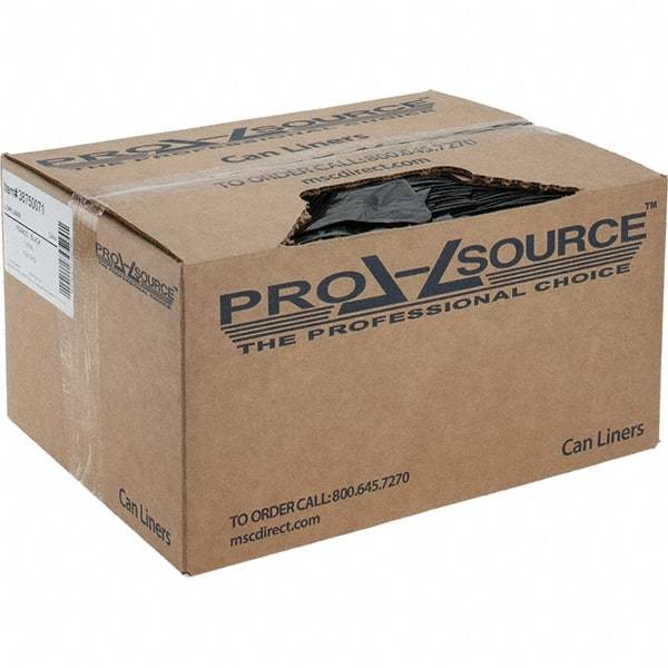 PRO-SOURCE - 1 mil Thick, Heavy-Duty Trash Bags - Linear Low-Density Polyethylene (LLDPE), Flat Pack Dispenser, 15" Wide x 23" High, Black - Apex Tool & Supply