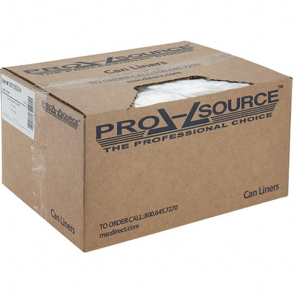 PRO-SOURCE - 1 mil Thick, Heavy-Duty Trash Bags - Linear Low-Density Polyethylene (LLDPE), Flat Pack Dispenser, 12" Wide x 35" High, Clear - Apex Tool & Supply