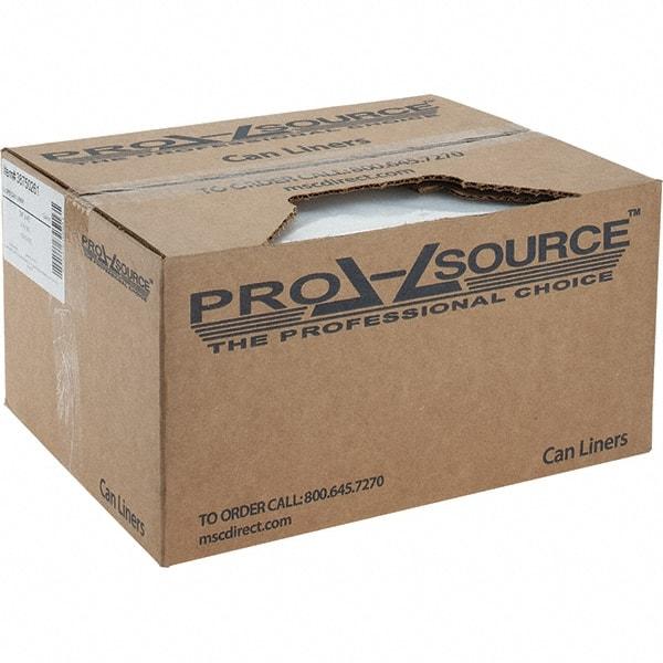 PRO-SOURCE - 4 mil Thick, Heavy-Duty Trash Bags - Linear Low-Density Polyethylene (LLDPE), Flat Pack Dispenser, 24" Wide x 42" High, Clear - Apex Tool & Supply