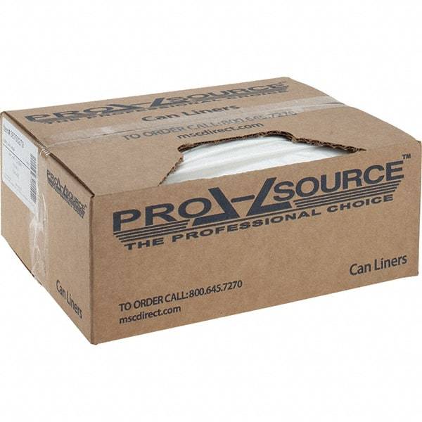 PRO-SOURCE - 1.5 mil Thick, Heavy-Duty Trash Bags - Linear Low-Density Polyethylene (LLDPE), Flat Pack Dispenser, 44" Wide x 47" High, Clear - Apex Tool & Supply