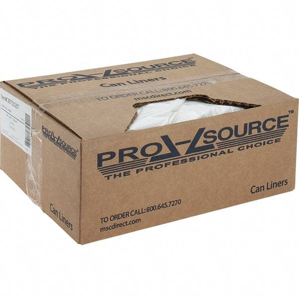 PRO-SOURCE - 2 mil Thick, Heavy-Duty Trash Bags - Linear Low-Density Polyethylene (LLDPE), Flat Pack Dispenser, 38" Wide x 48" High, Clear - Apex Tool & Supply