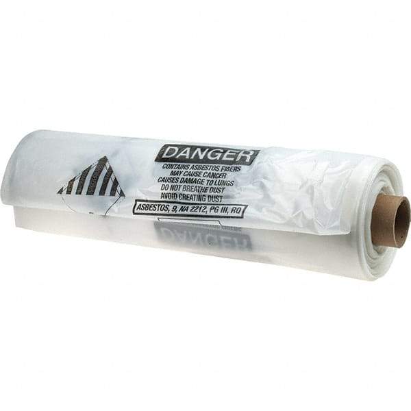 PRO-SOURCE - 50 Gal Capacity, Clear, Linear Low-Denstiy Polyethylene (LLDPE), Hazardous Waste Bag - 6 mil Thick x 30" Wide x 72" High, Roll - Apex Tool & Supply