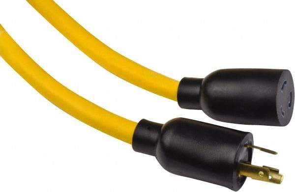 Southwire - 100', 12/3 Gauge/Conductors, Yellow Industrial Extension Cord - 3 Receptacles, 20 Amps, 125 VAC, UL SJTW, NEMA 5-15P - Apex Tool & Supply
