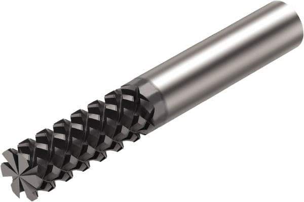 Sandvik Coromant - 12mm, 31.8mm LOC, 12mm Shank Diam, 82.5mm OAL, 6 Flute, Solid Carbide Square End Mill - Single End, Diamond Finish, Spiral Flute, 40° Helix, Centercutting, Right Hand Cut, Right Hand Flute, Series CoroMill Plura - Apex Tool & Supply