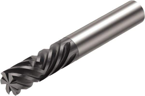Sandvik Coromant - 12mm, 31.8mm LOC, 12mm Shank Diam, 2-1/2" OAL, 6 Flute, Solid Carbide Square End Mill - Single End, Diamond Finish, Spiral Flute, 40° Helix, Centercutting, Right Hand Cut, Right Hand Flute, Series CoroMill Plura - Apex Tool & Supply
