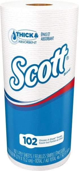 Scott - Perforated Roll of 1 Ply White Paper Towels - 11" Wide, 53' Roll Length - Apex Tool & Supply