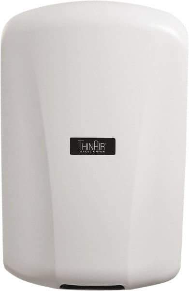 Excel Dryer - 915 Watt White Finish Electric Hand Dryer - 110/120 Volts, 7.7 Amps, 9-5/32" Wide x 13-15/16" High x 4" Deep - Apex Tool & Supply