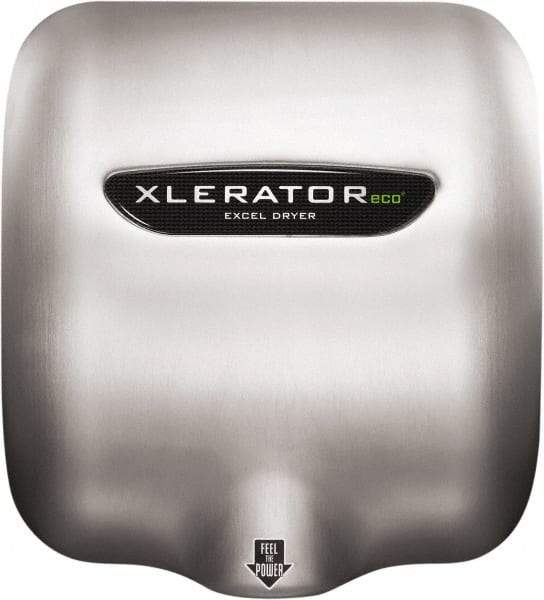 Excel Dryer - 530 Watt Silver Finish Electric Hand Dryer - 110/120 Volts, 4.5 Amps, 11-3/4" Wide x 12-11/16" High x 6-11/16" Deep - Apex Tool & Supply