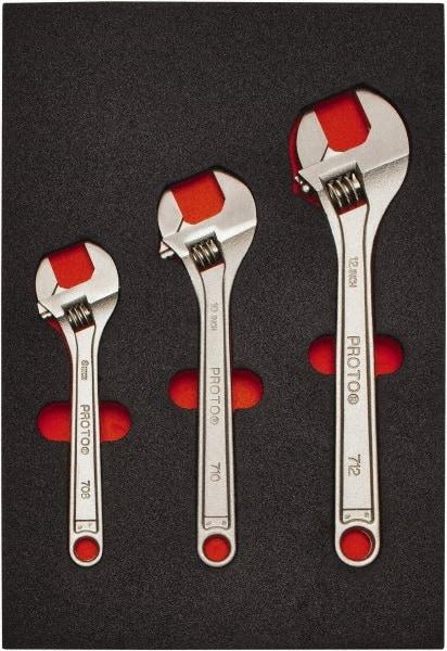 Proto - 3 Piece, 8" to 12", Spline Combination Wrench Set - Inch Measurement Standard, Satin Finish, Comes in Roll Pouch - Apex Tool & Supply