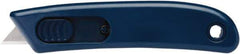 Martor USA - Retractable Utility Knife - Black & Blue Poly-Steel Handle, 1 Blade Included - Apex Tool & Supply
