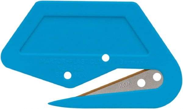 Martor USA - Recessed/Hook Blade Safety Utility Knife - Blue Polycarbonate Handle, 1 Blade Included - Apex Tool & Supply